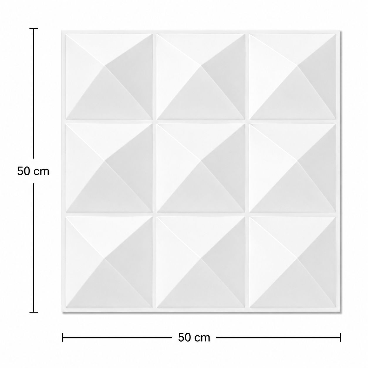 3D WALL PANEL - WHITE PYRAMID
