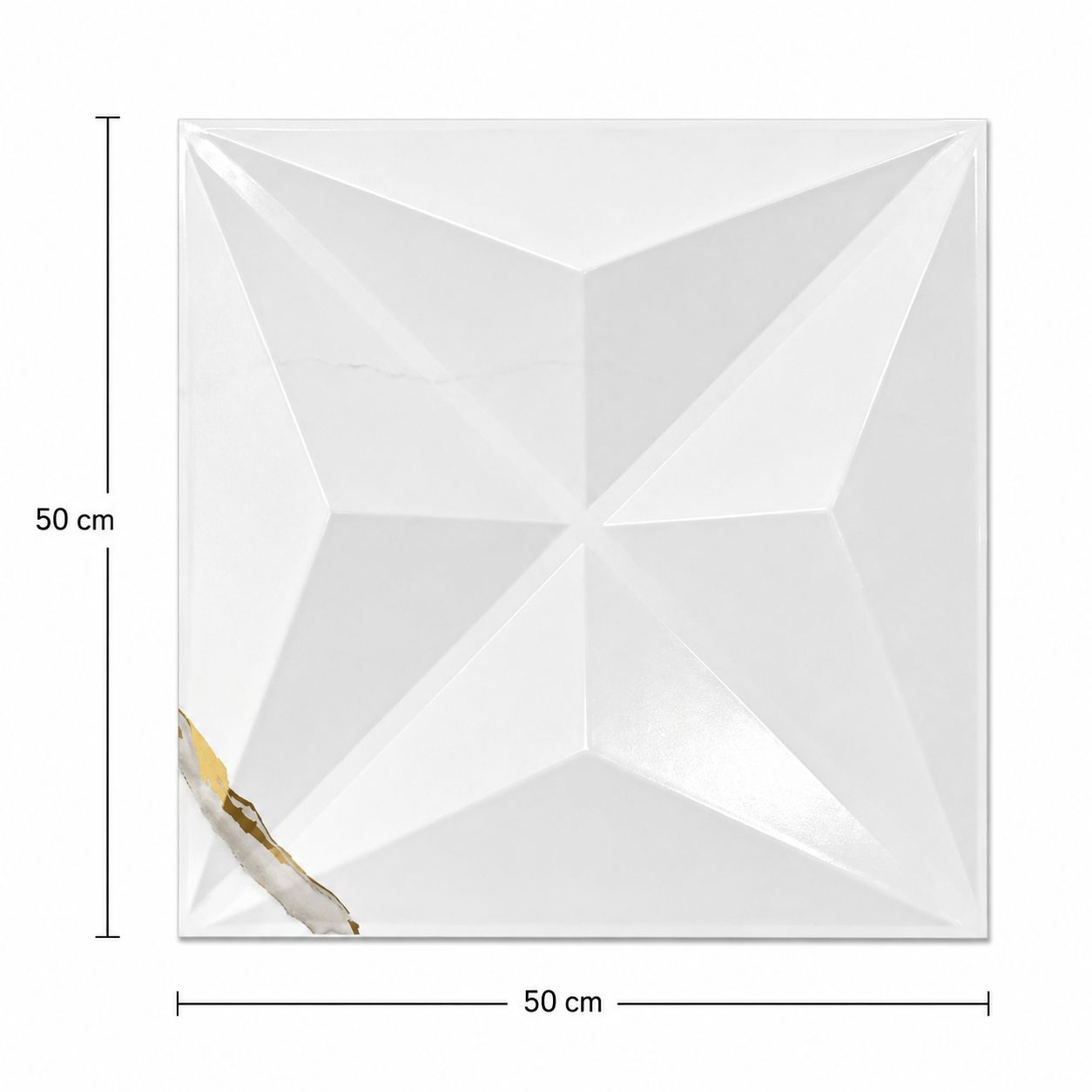 3D WALL PANEL - WHITE GOLD STAR