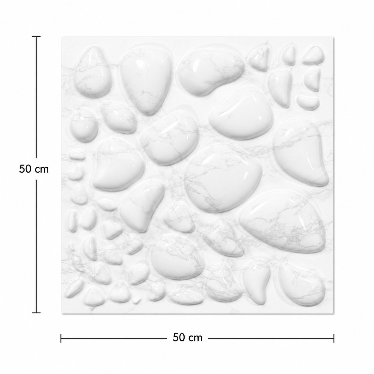 3D WALL PANEL - WHITE RIVERSTONE