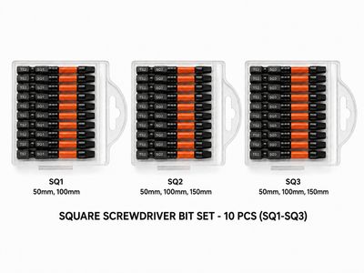 SQUARE SCREWDRIVER BIT (SQ1-3) - 10 PCS (50-150mm)