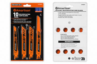 WOOD &amp; METAL RECIPROCATING SAW BLADE SET - 10 PCS (6" &amp; 8")
