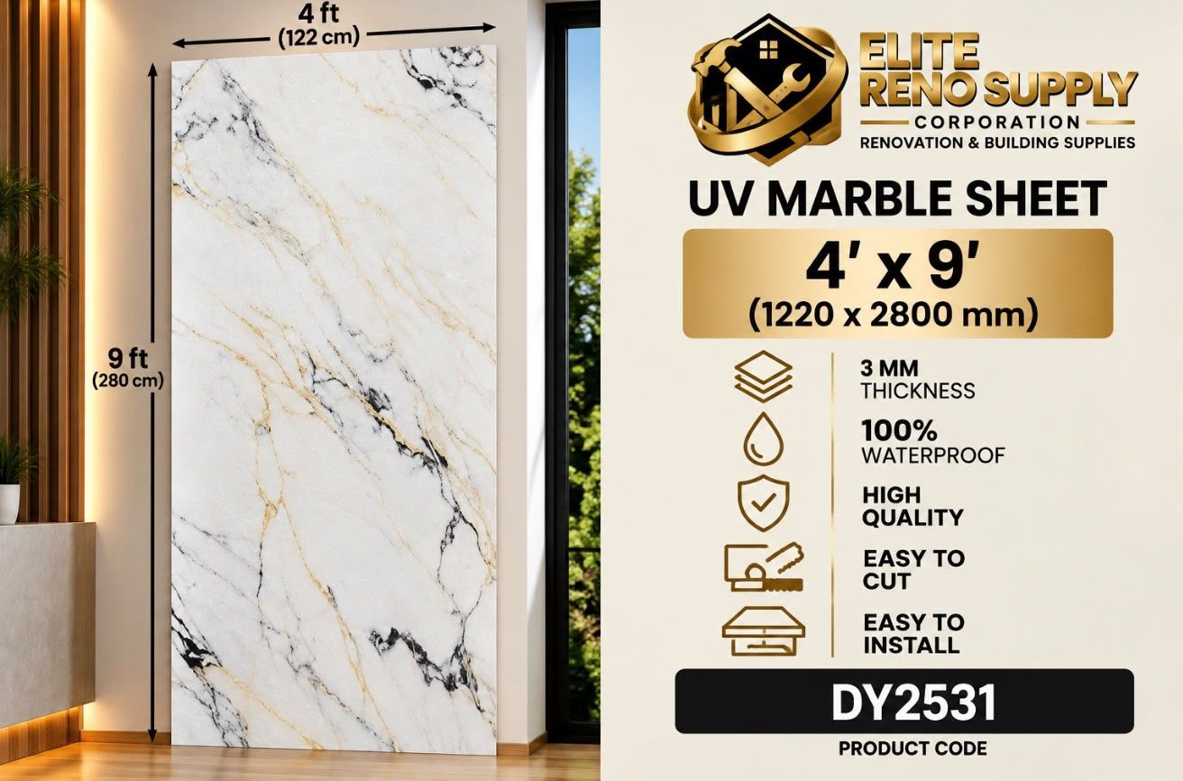 UV MARBLE SHEET - FOG MORNING BLACK
