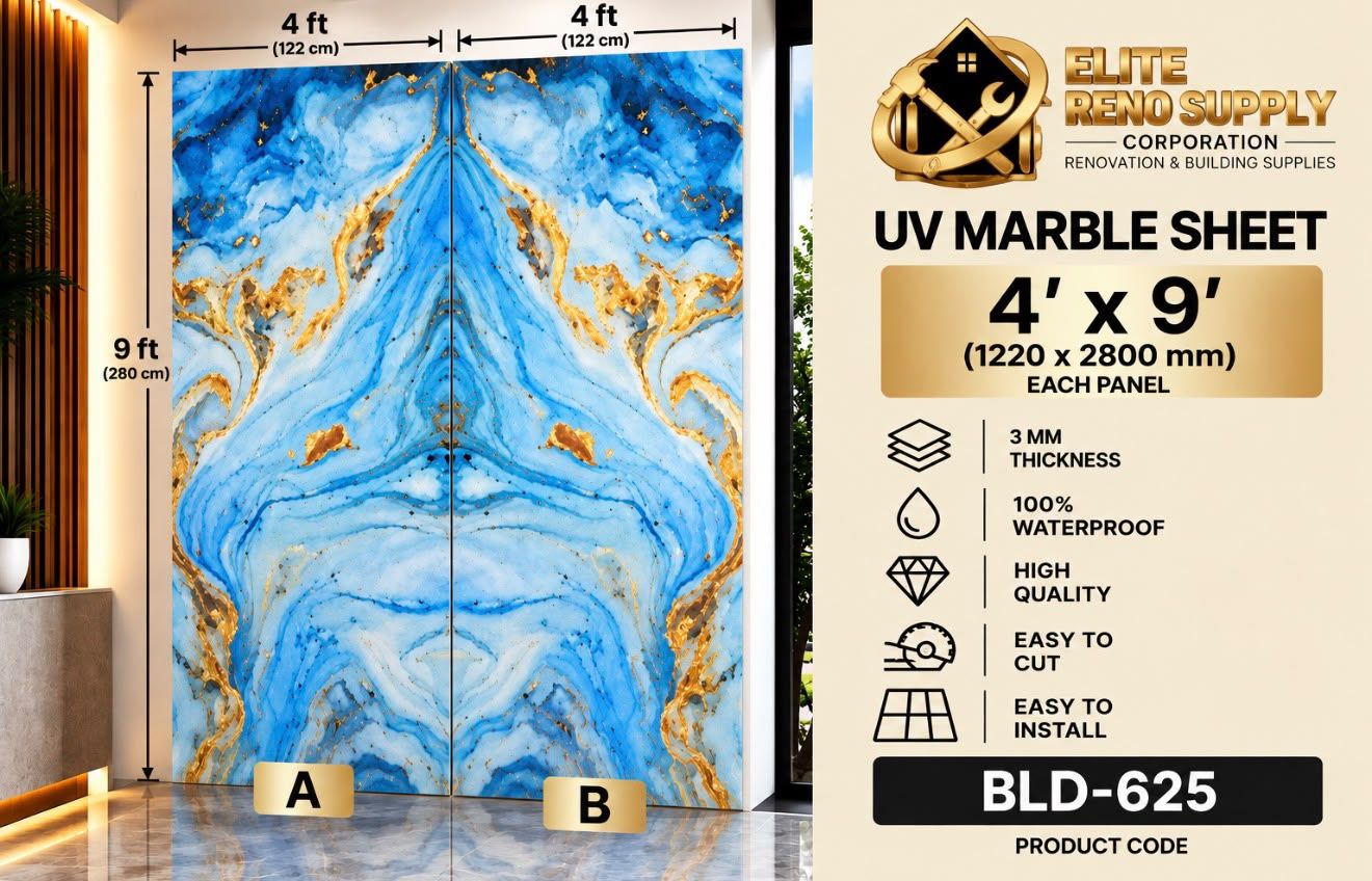 UV MARBLE SHEET - BLUE GOLD AGATE