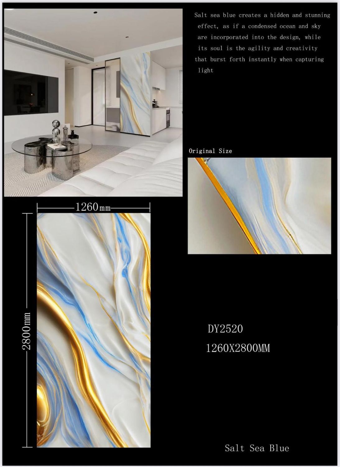 UV MARBLE SHEET - SALT SEA BLUE