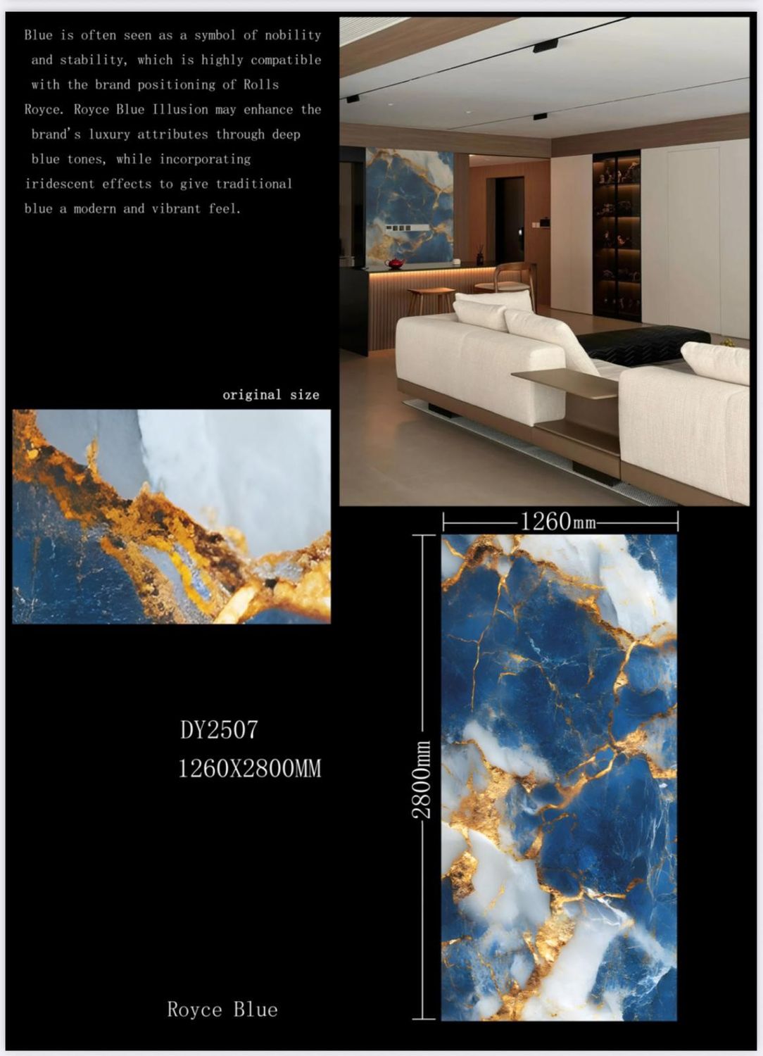 UV MARBLE SHEET - ROYCE BLUE