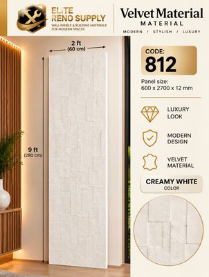 CREAMY WHITE TEXTURED VELVET WALL PANEL
