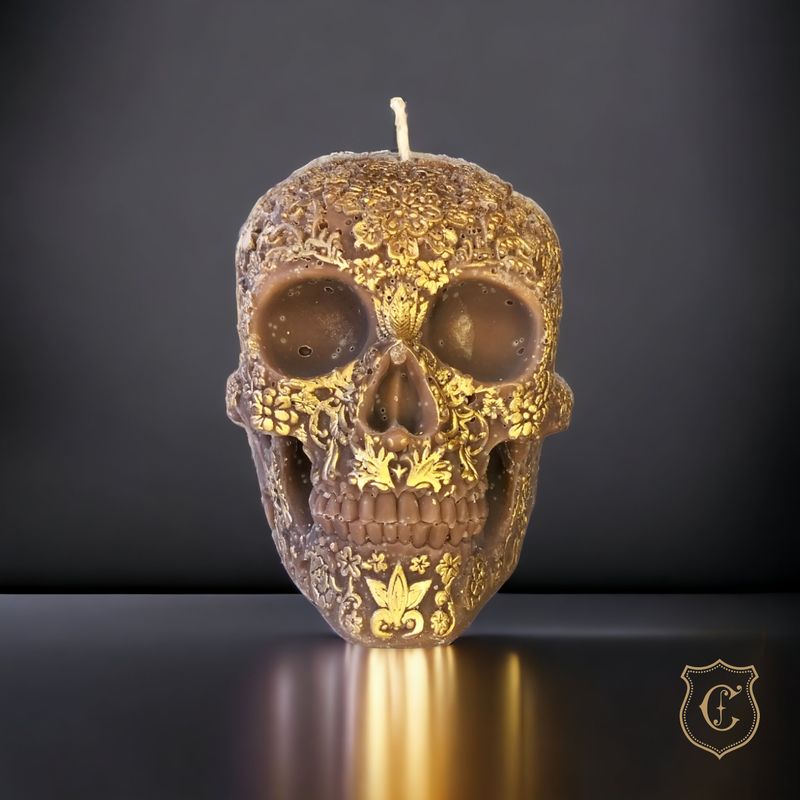 Crâne royal - Brun et or antique