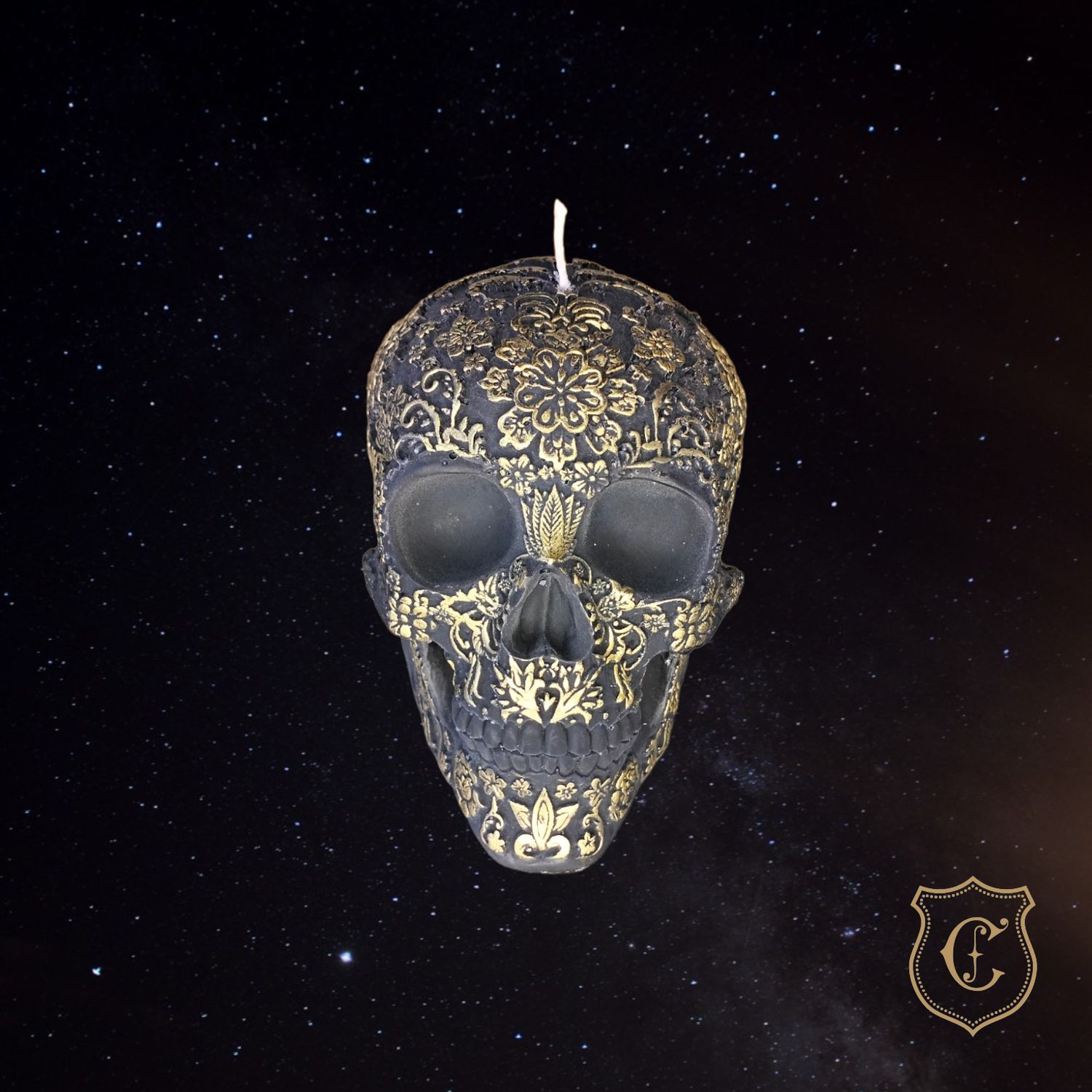 Crâne royal - noir et or Crâne royal - noir et or