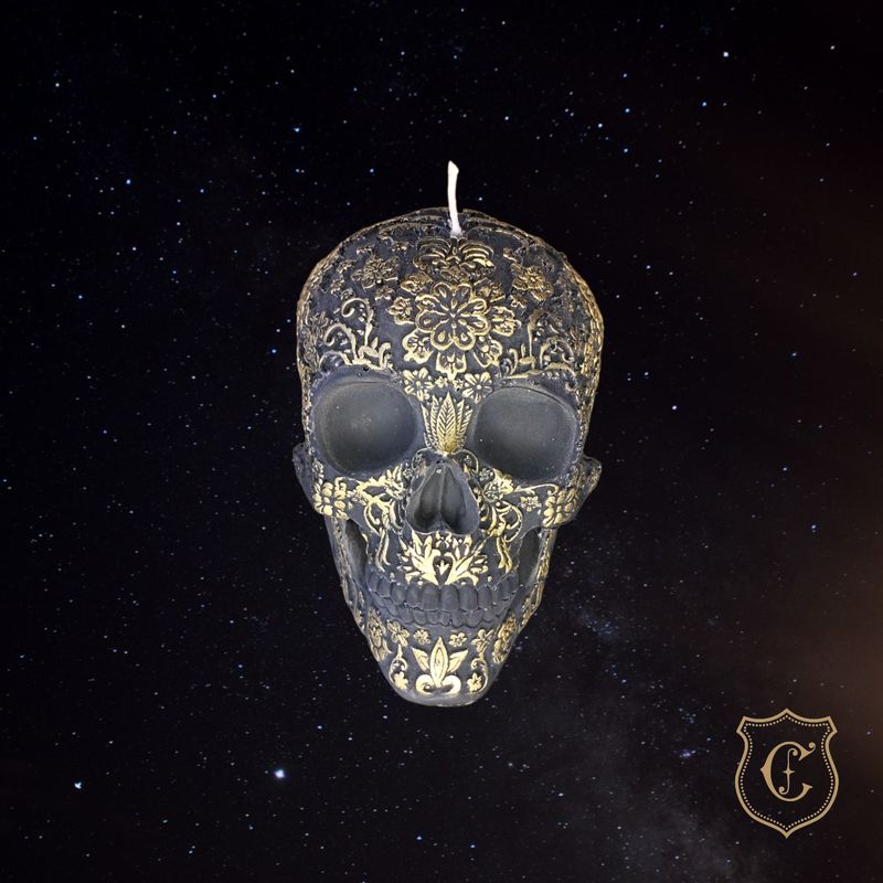 Crâne royal - noir et or