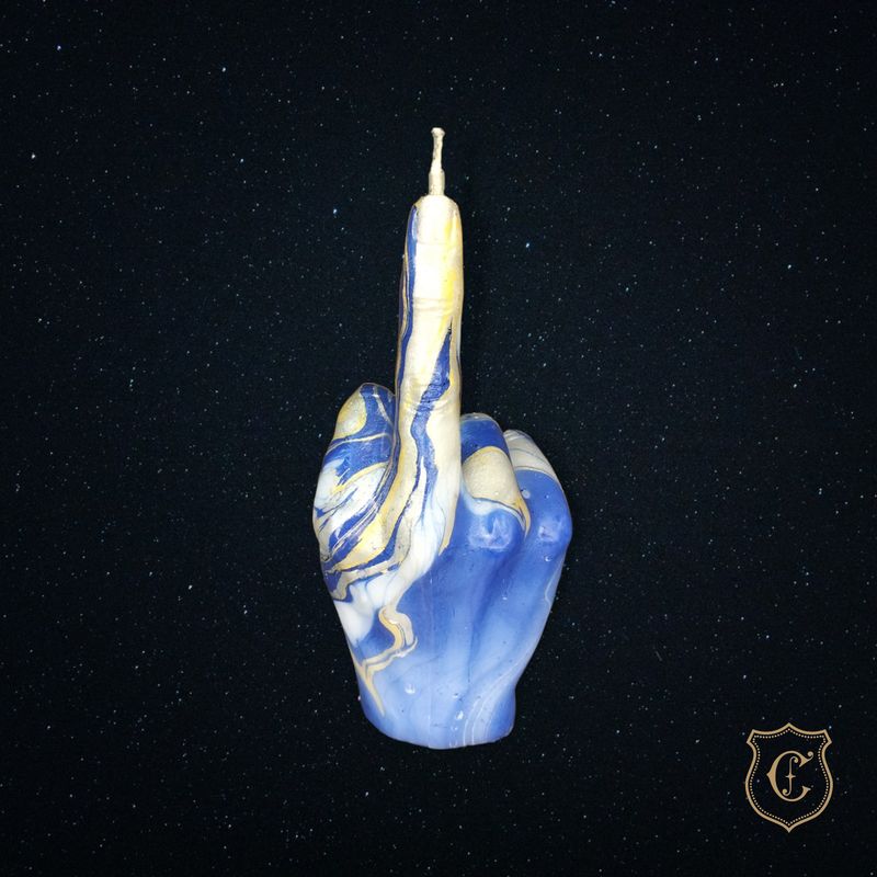 Salutations distinguées - blanche / marbrée bleu-argent-or