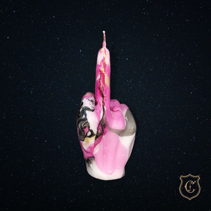 Salutations distinguées - blanche / marbrée magenta-argent-or