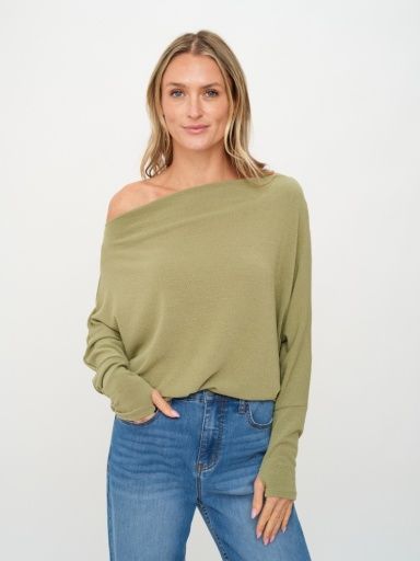 THE ANYWHERE TOP, Color: OLIVE OIL, Size: S