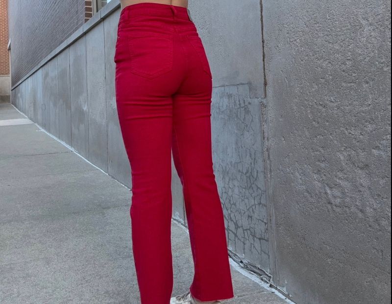 KELSEY HIGH RISE ANKLE  FLARE WITH RAW HEM