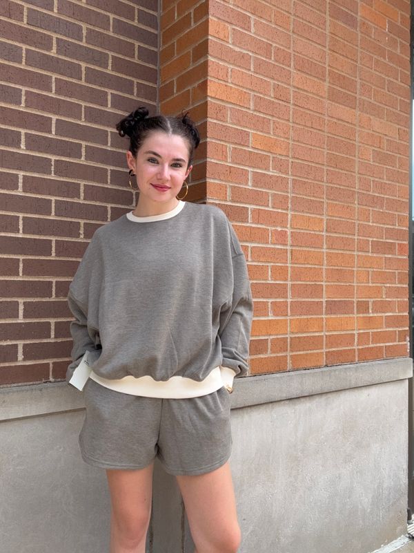 CONTRAST CREW NECK SET