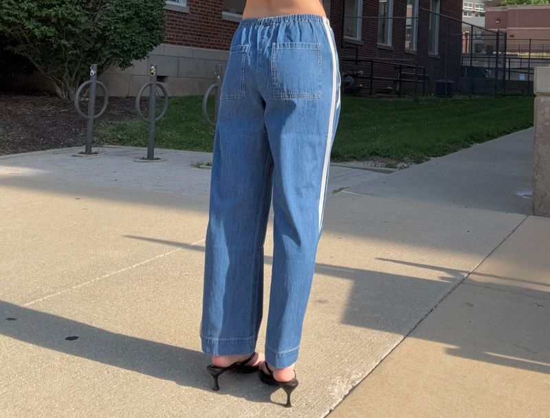 THE SIDELINES DENIM TRACK PANT