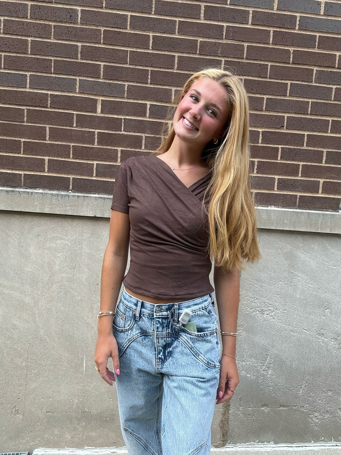 MEGAN DRAPED V NECK