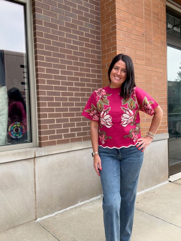 SCALLOP HEM FLORAL