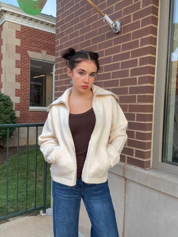 RUE ZIP UP SWEATER KNIT JACKET
