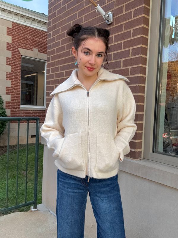 RUE ZIP UP SWEATER KNIT JACKET