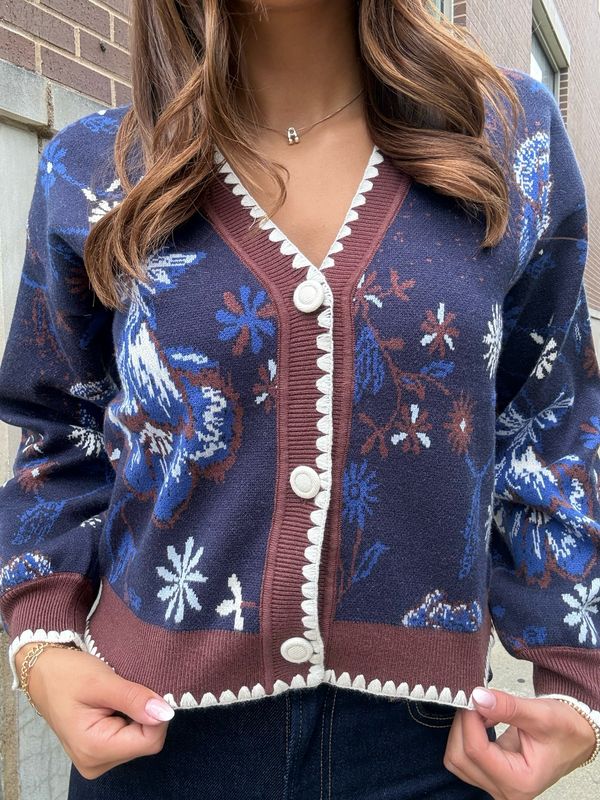 FLORAL SWEATER CARDI