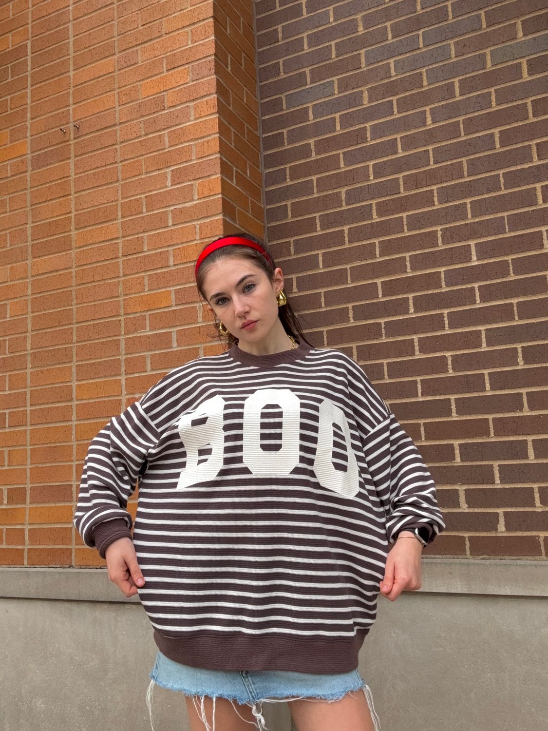 "BOO" STRIPE CLOUDY