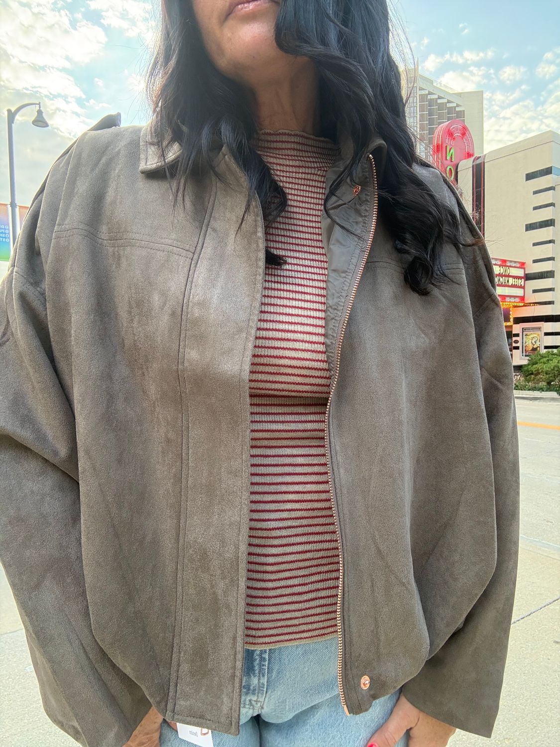 MOJAVE SUEDE ZIP-FRONT JACKET