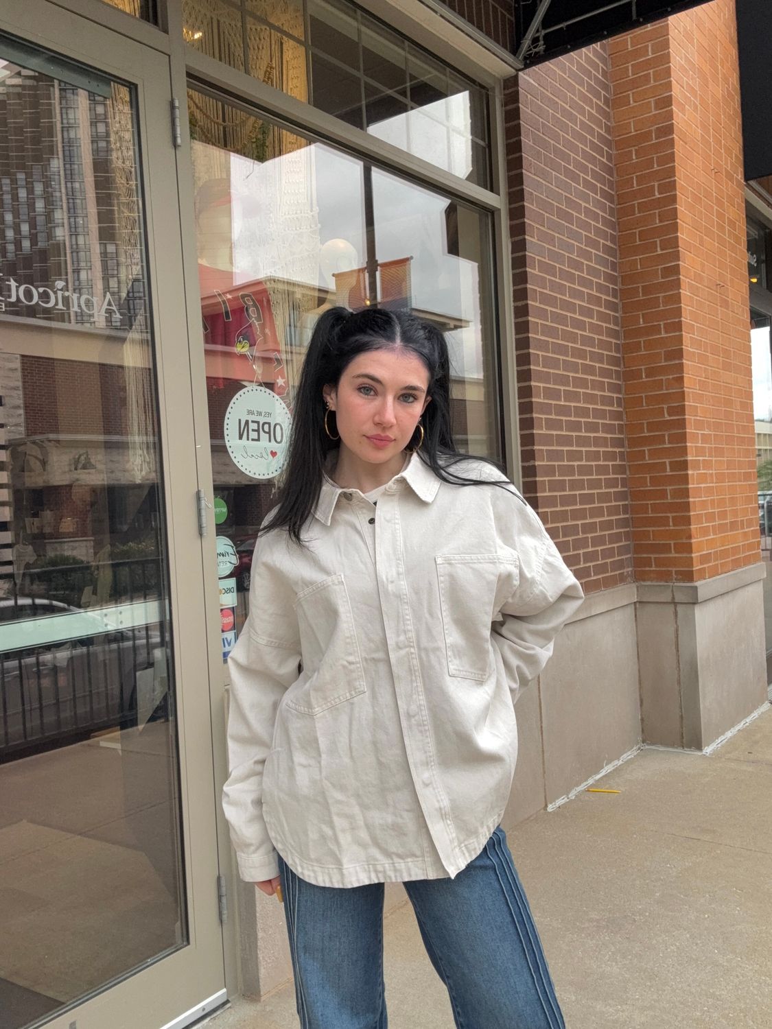 DENIM BUTTON DOWN JACKET