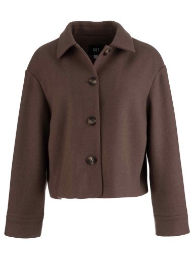 EVER LONG SLEEVE JACKET , BUTTON FRONT, Color: CHOCOLATE, Size: XS