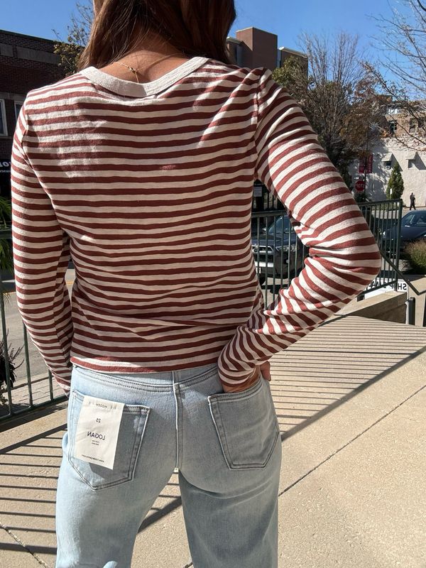 JUNE L/S STRIPE SLUB TEE