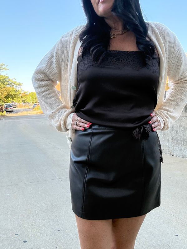 ROUX LEATHER MINI SKIRT