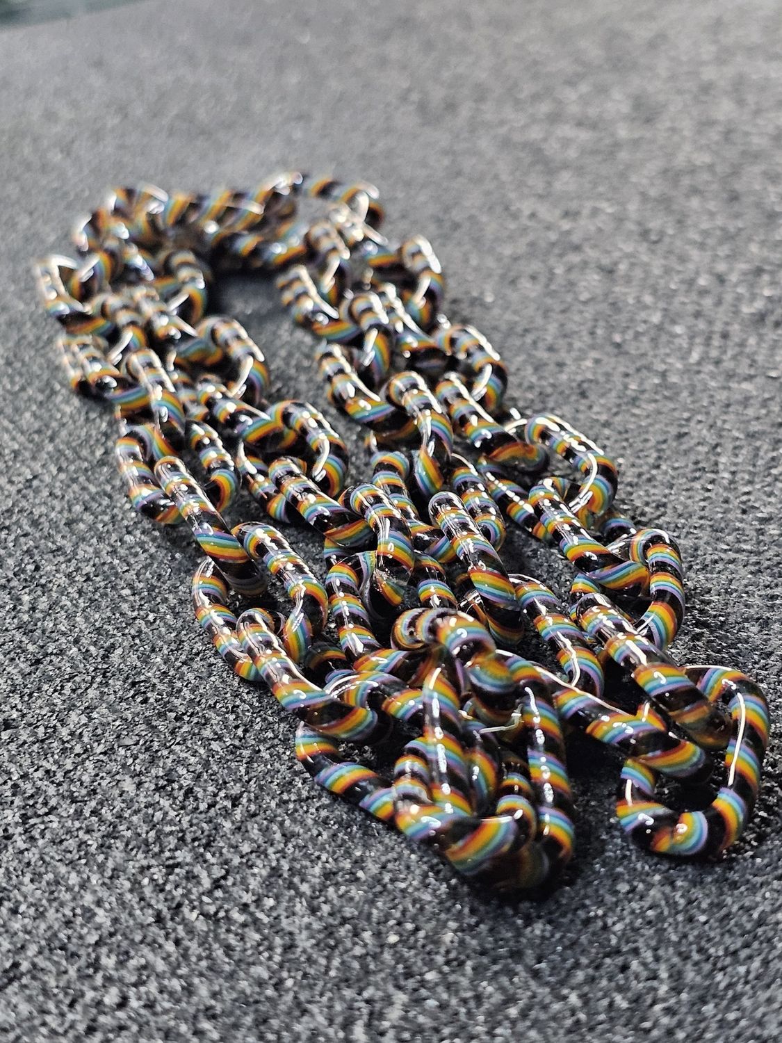Anonamyss Glassworx Black Rainbow Cane Chain