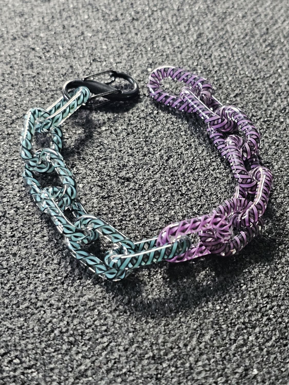 Anonamyss Glassworx Purple Cane and Aqua Cane Bracelet