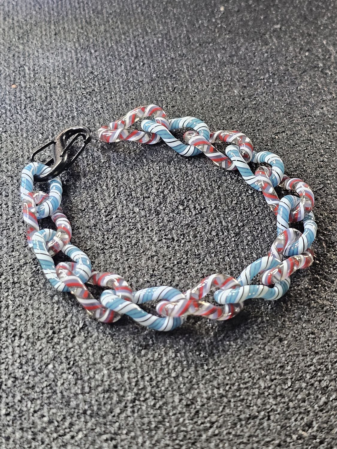 Anonamyss Glassworx Grateful Dead and Blue Cane Bracelet