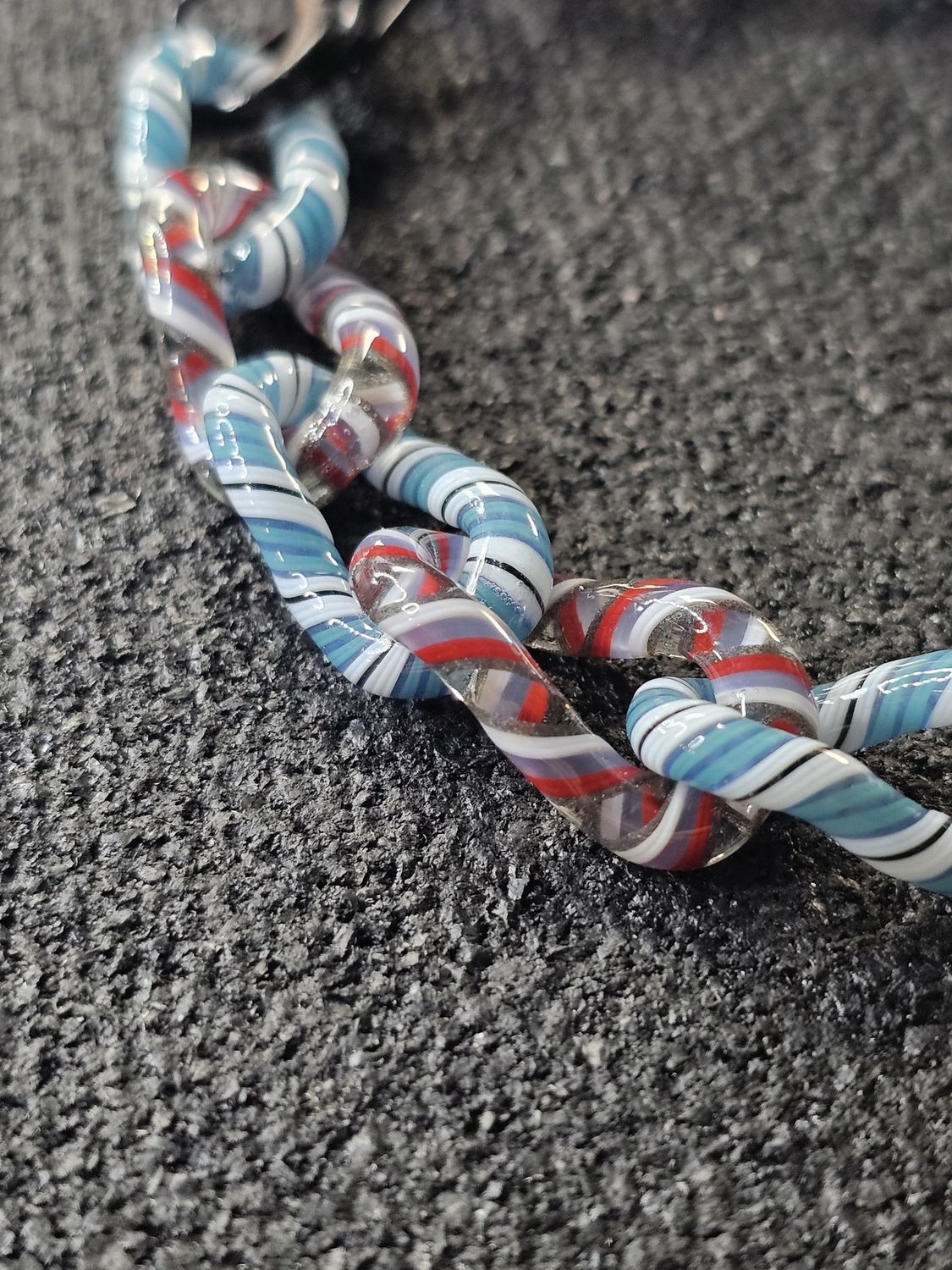 Anonamyss Glassworx Grateful Dead and Blue Cane Bracelet