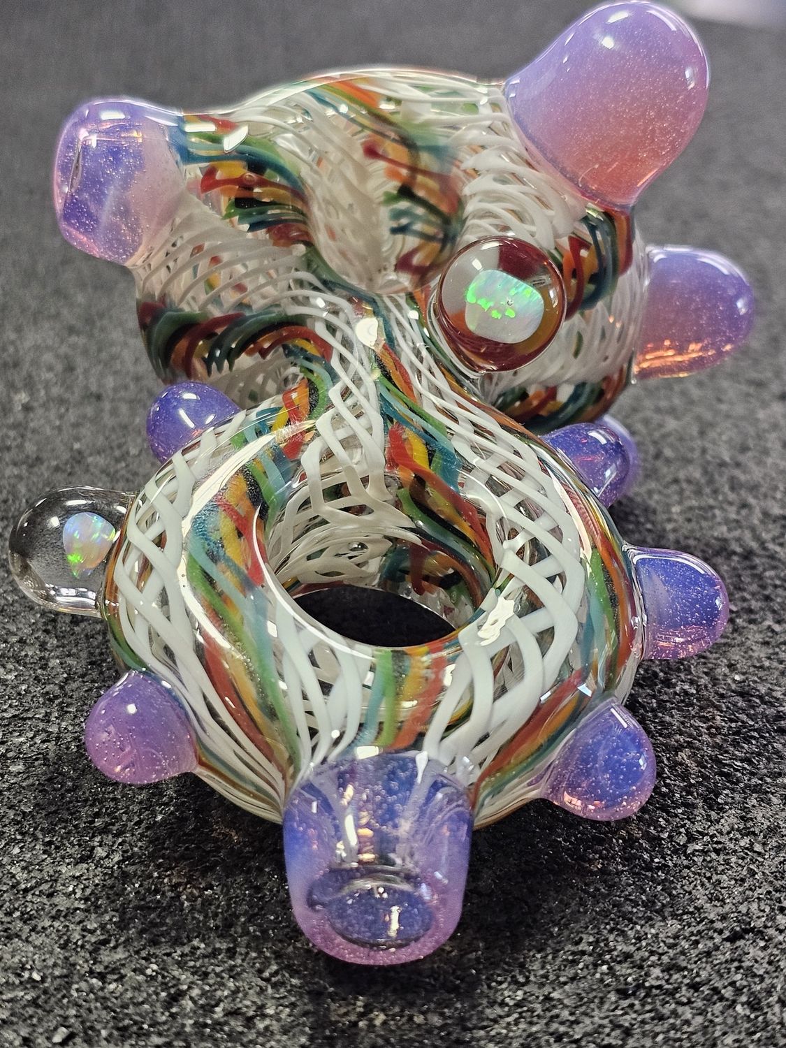 Bash Glass Donut Spoon (Purple Lollipop)