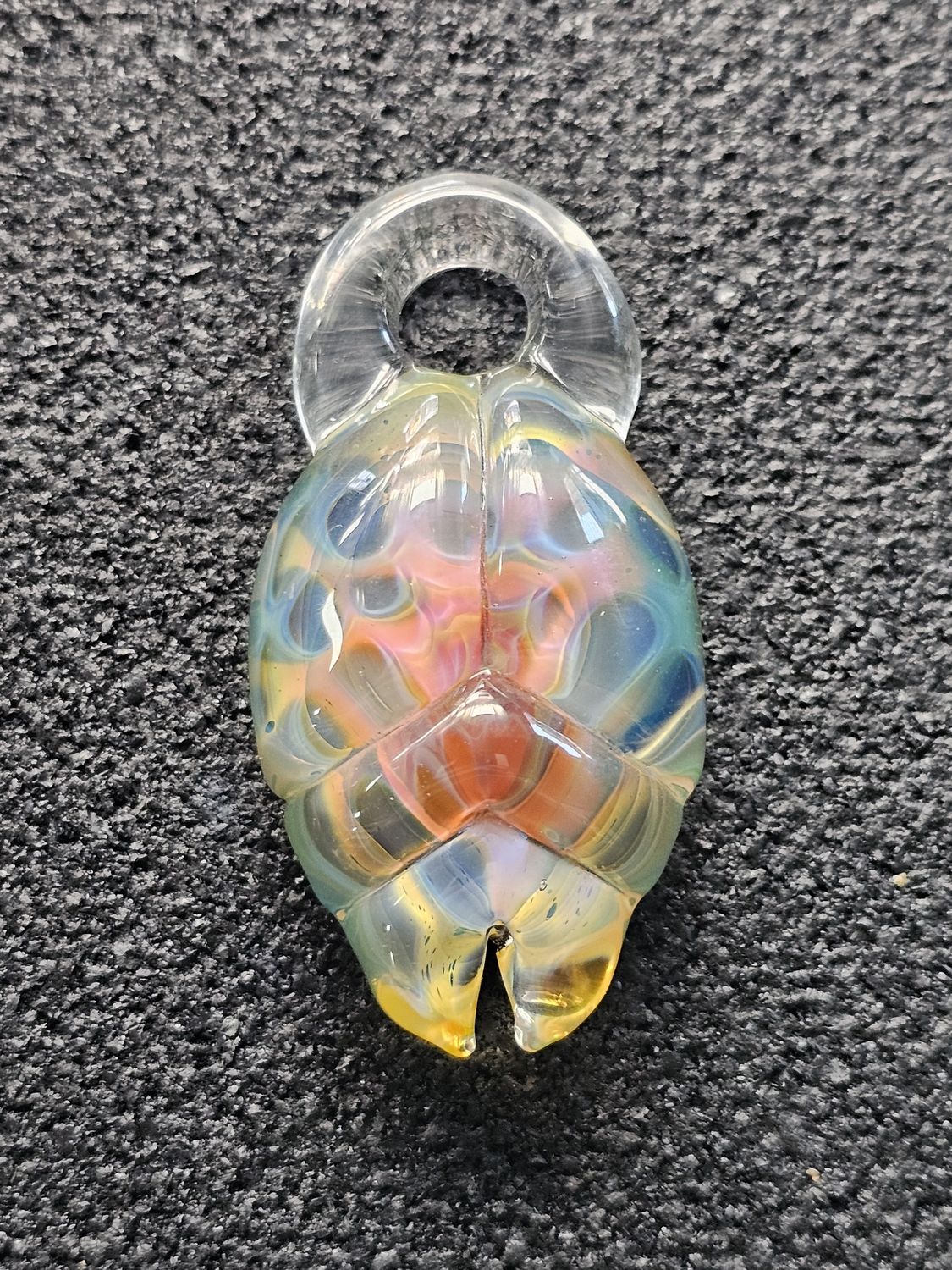 Dom Greco Glass Fumed Scarab Pendant