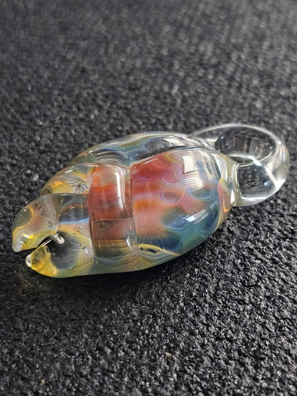 Dom Greco Glass Fumed Scarab Pendant