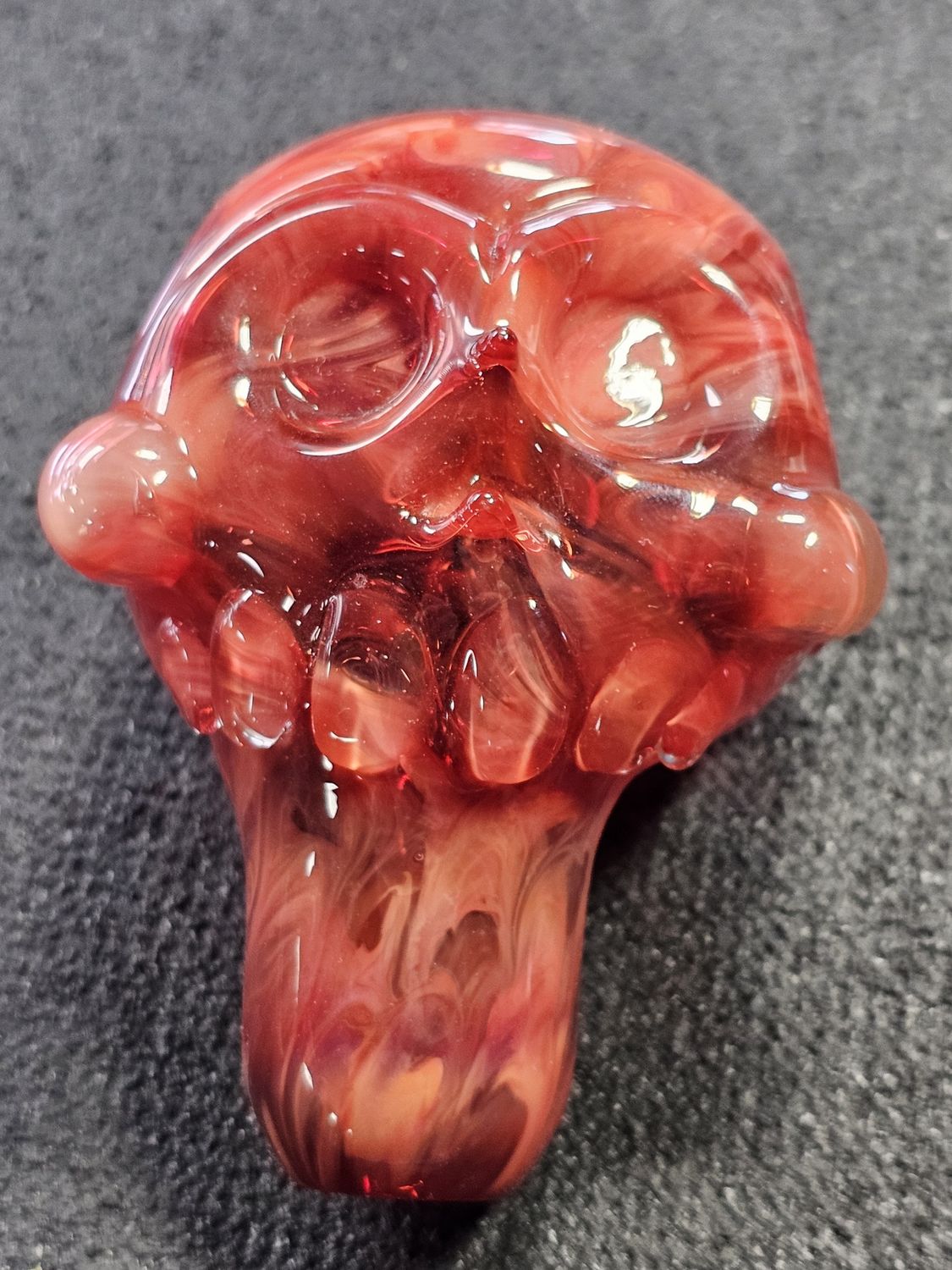 Dom Greco Glass Skull Pipe (red)