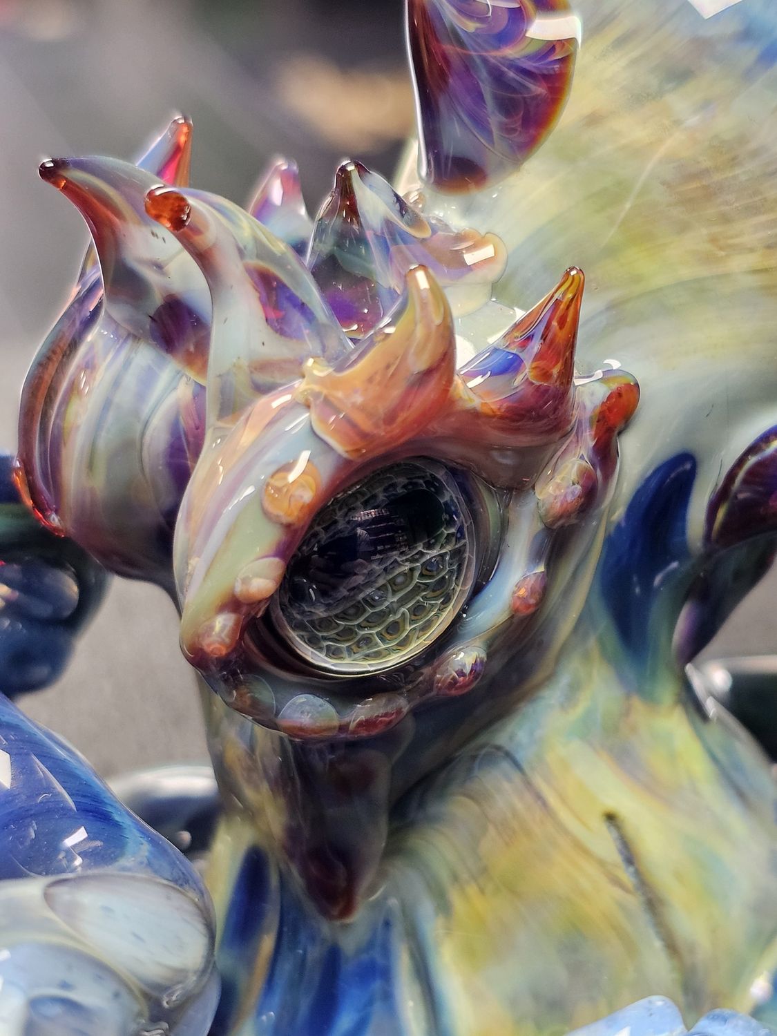 Mako Glass Amber Purple Octopus