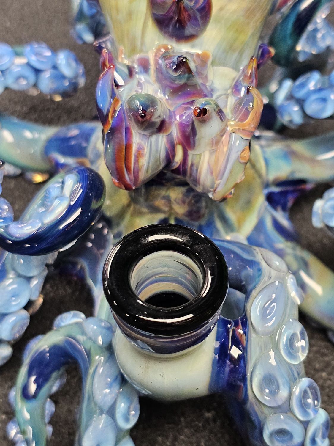 Mako Glass Amber Purple Octopus