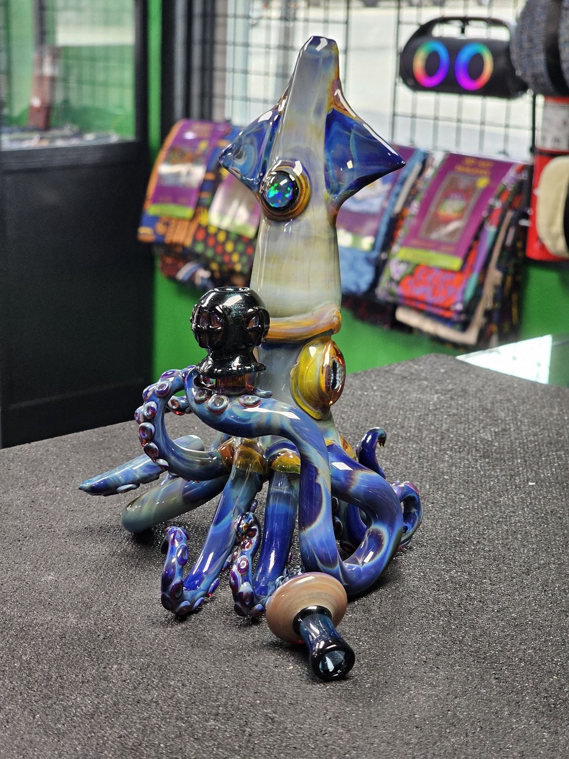 Mako Glass Blue Amber Purple Squid
