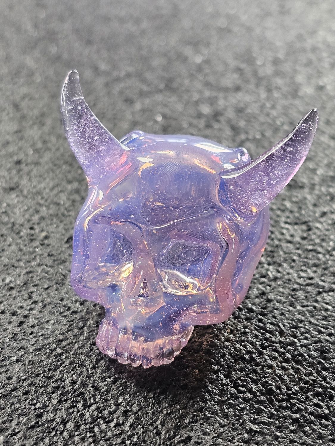 Sweeney Glass Skull Pendant (Purple)