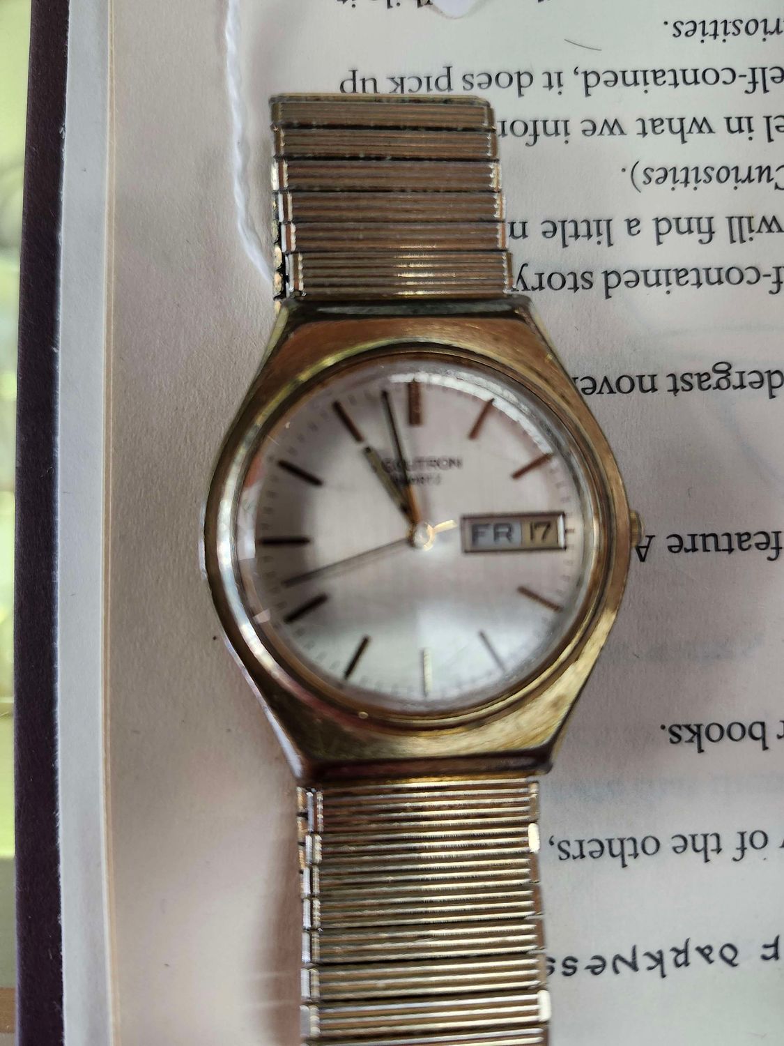 Accutron Bulova Watch Gold Band