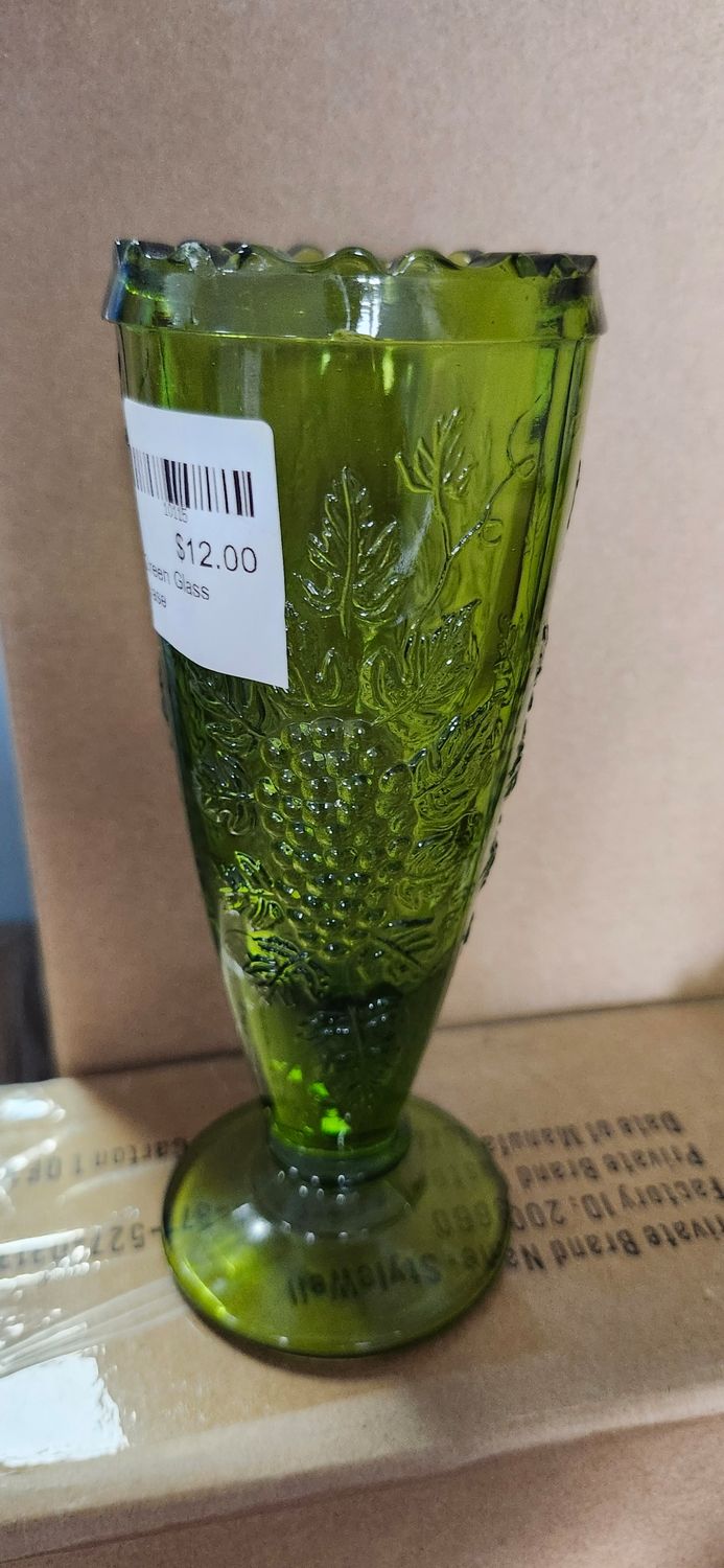 Green Glass Vase