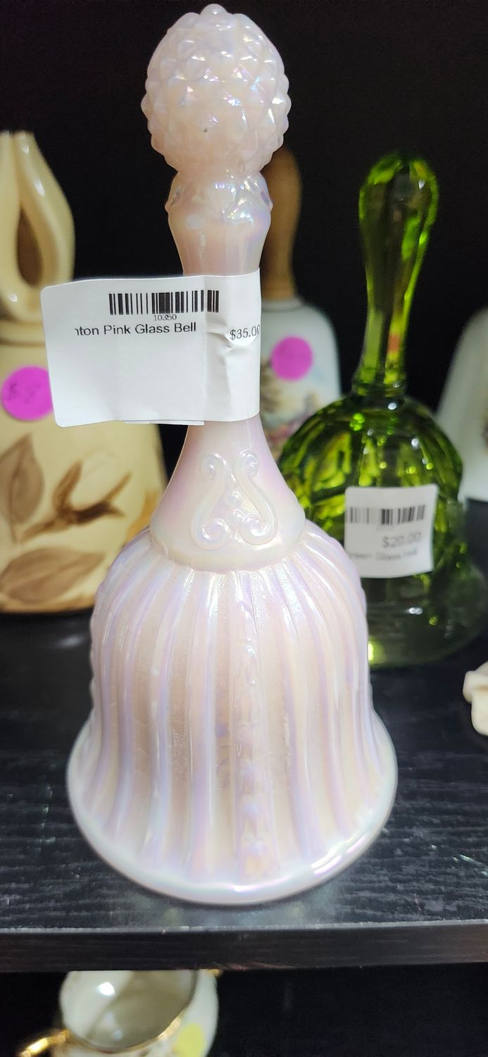 Fenton Pink Glass Bell