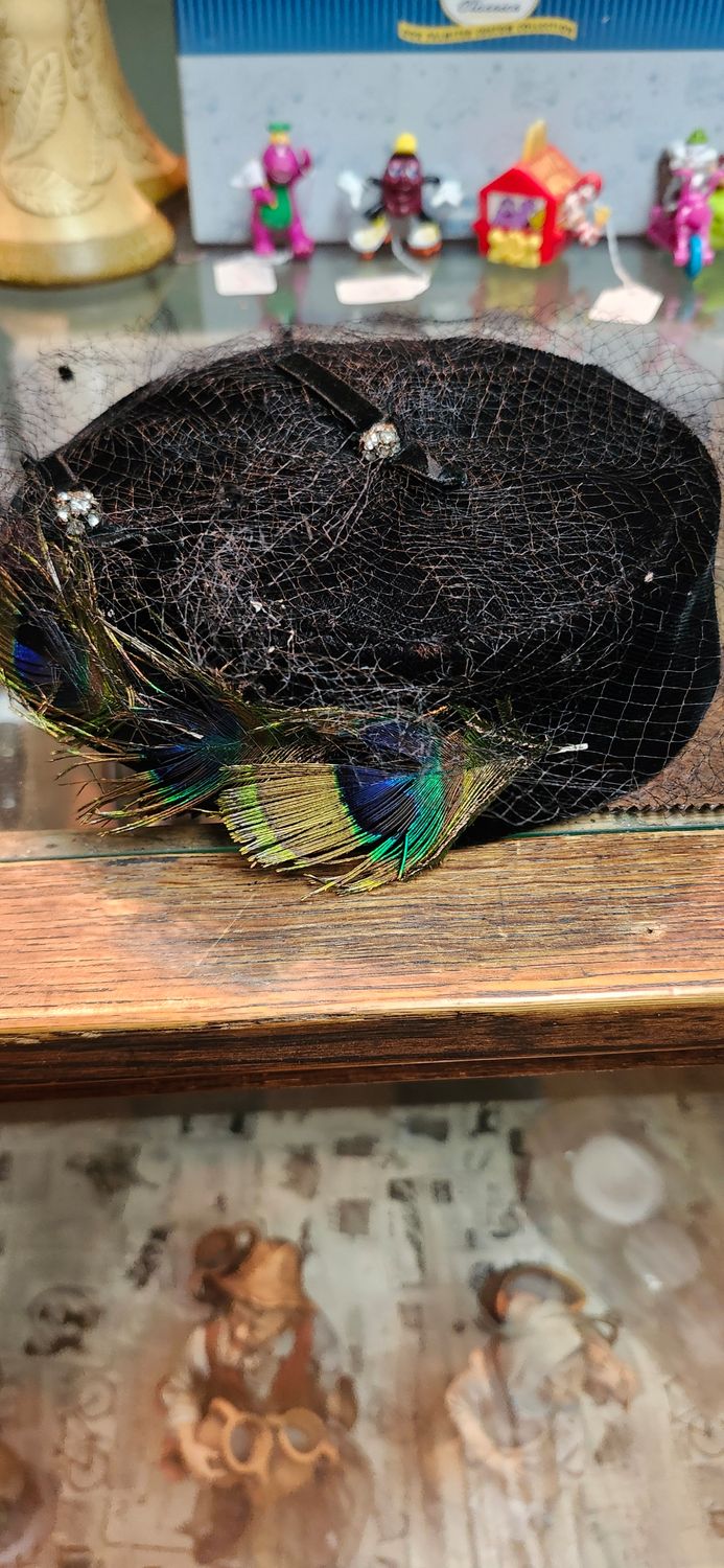 Peacock Feather Black hat