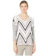 3/4 Slv Woven Front Top