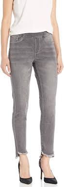 Pull On Jegging w/Curved Frayed Hem