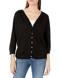 3/4 Slv Hood Sweater Cardigan
