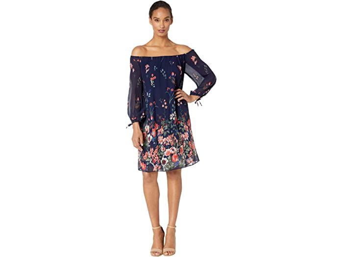 On/Off Shoulder Pleated Dress